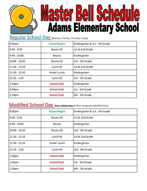 Bell Schedule